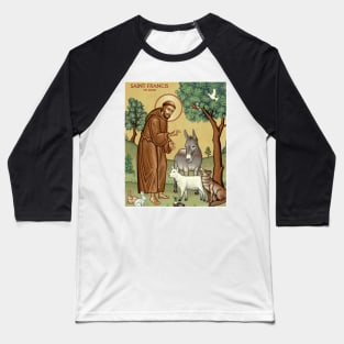 St. Francis of Assisi - Patron Saint of Animals Baseball T-Shirt